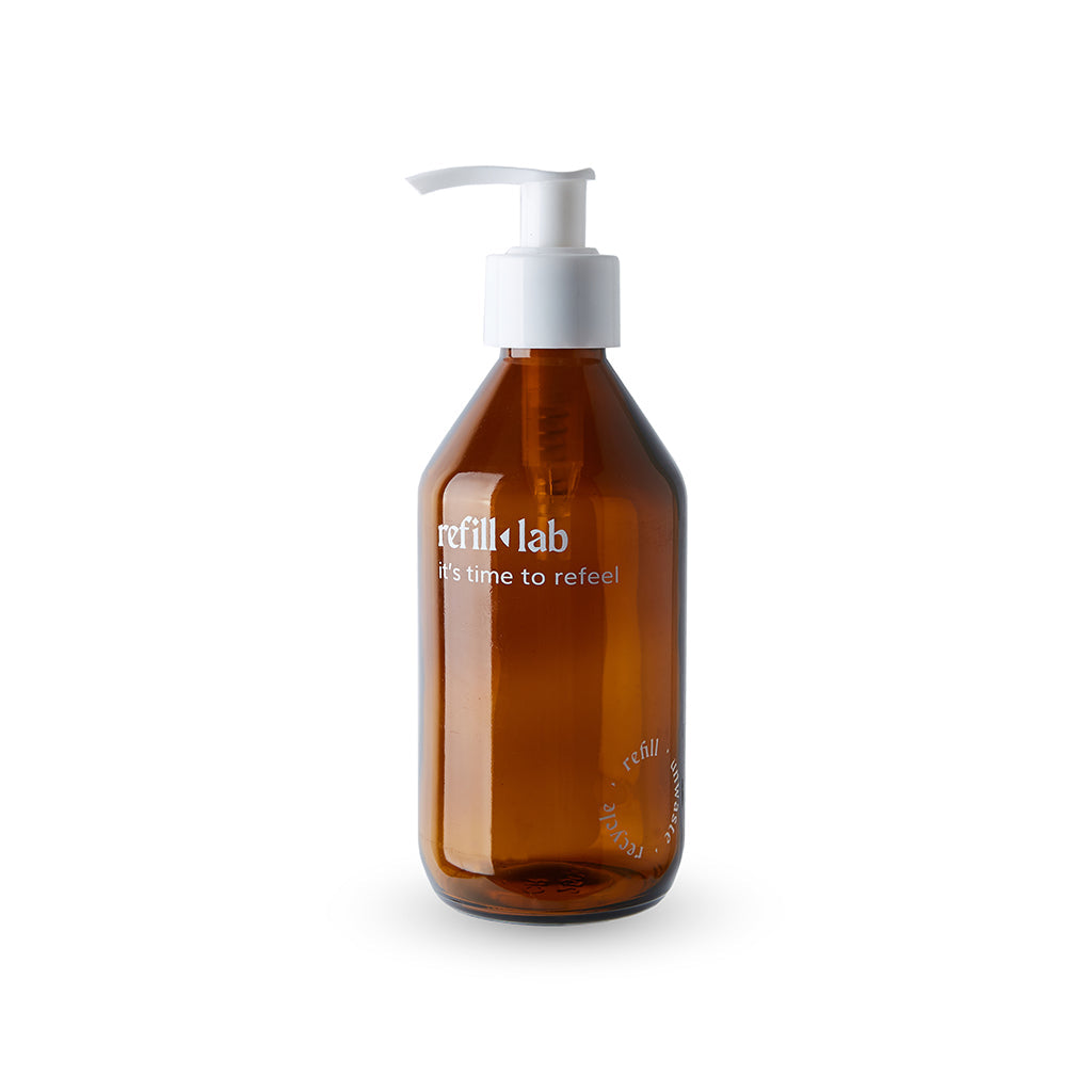 Envase vidrio redondo ambar con válvula cremera
