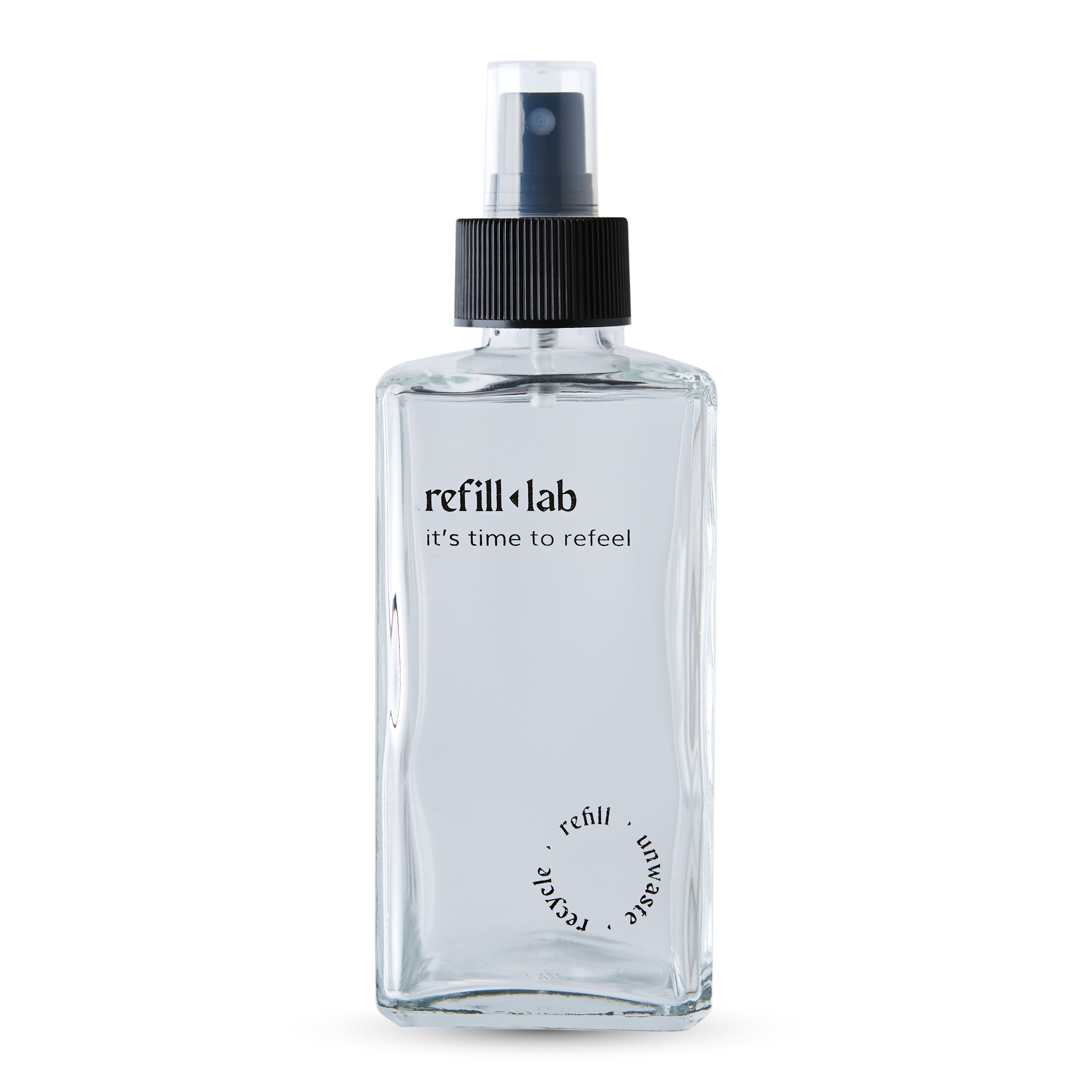 Envase de vidrio cuadrado con válvula spray